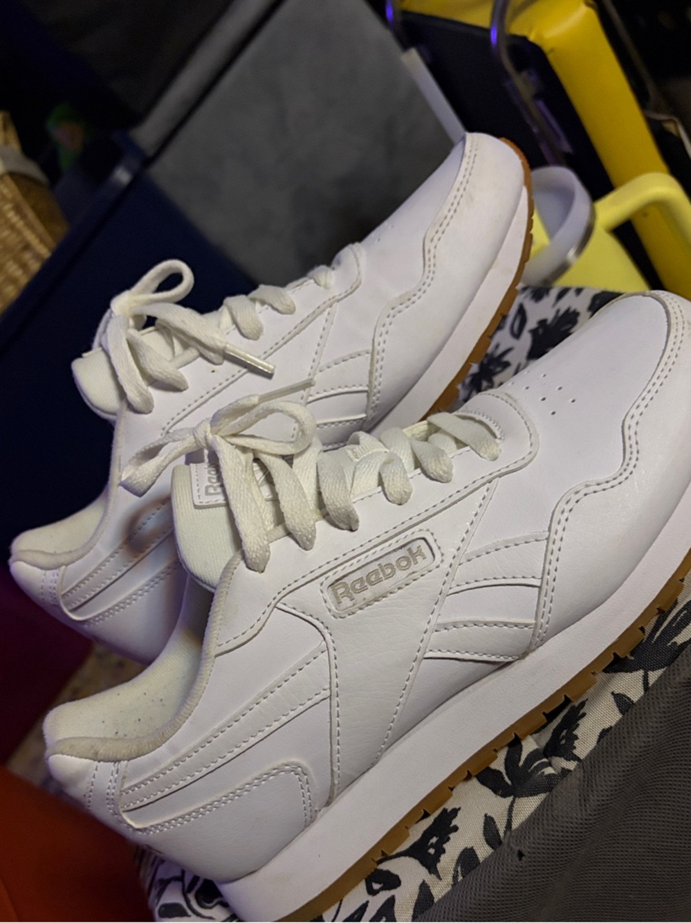 Reebok White Sneakers with Gum Outsole